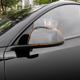 Tesla Model Y Side Door Mirror Cover (Carbon Fiber Pattern ABS) (1 pair) (2020-2023) - Evooor