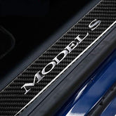 Durable Carbon Fiber Door Sill Guards (2 Pieces) for Tesla Model S - Shield and Protect Your Car's Entryway (2016-2020) - Evooor