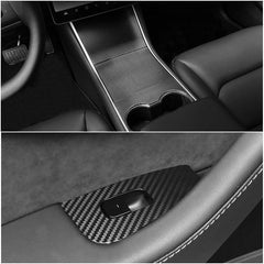 Premium Carbon Fiber Interior Trim Wrap Decal Set for Tesla Model 3 - Evooor