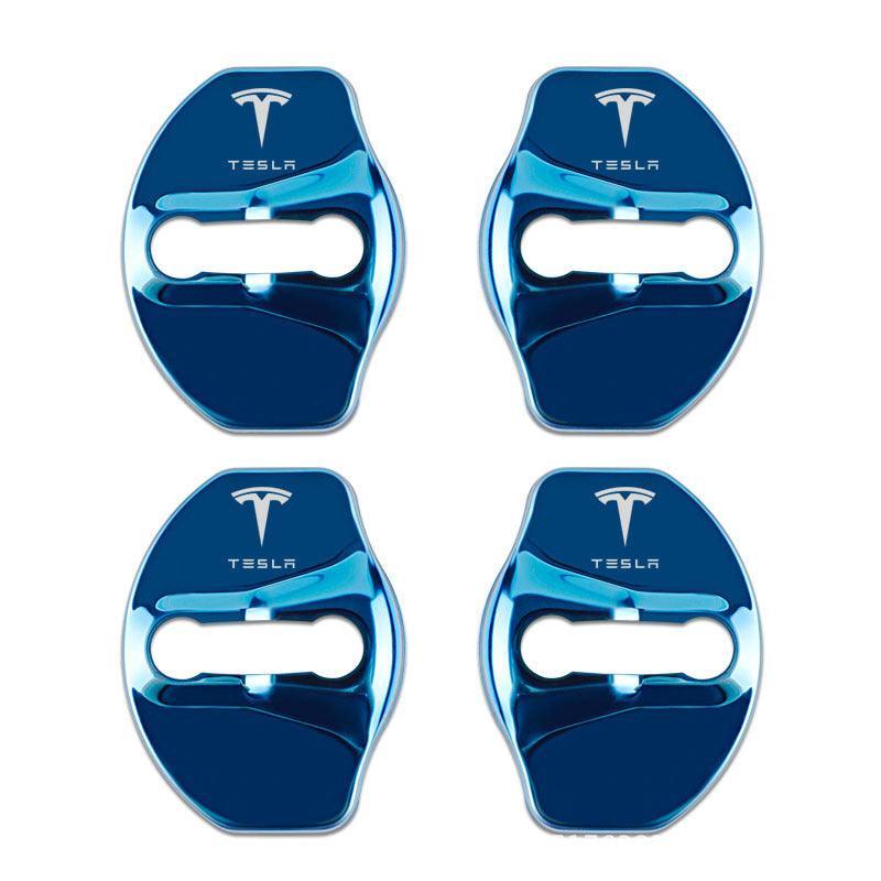 Tesla Door Latch Lock Cover Stainless Steel Protector For Model 3/Y/X/S (4pc) (2015-2023) - Evooor