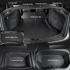 Highland Premium Leather Frunk and Trunk Mat for Tesla Model 3 - Full Coverage Protection - Evooor