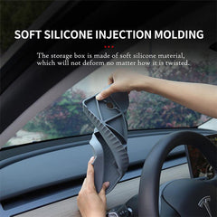 Model 3/Y Center Console Organizer Tray, Dashboard Hidden Non-Slip Tissue Sunglasses Storage Box For Tesla(2017-2023) - Evooor