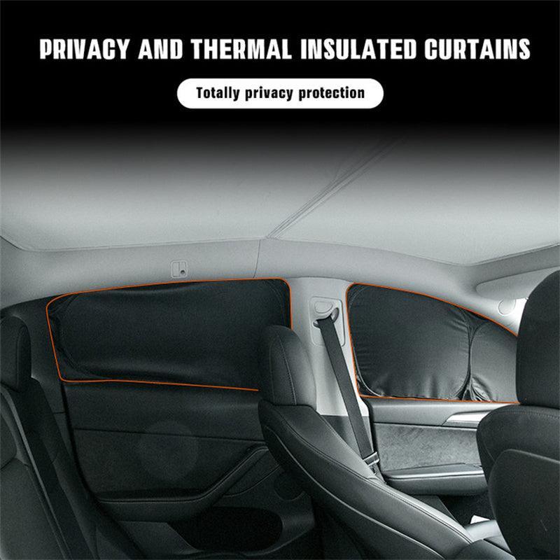 Tesla Model S(2012-2023) Privacy Thermal Insulated Curtains Window Sunshades - Tesla Camping Car Accesories for Sun Protection - Evooor