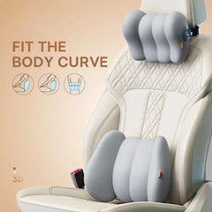 Tesla Model S/X/3/Y 3D Memory Foam Breathable Headrest Waist Pillow Seat Support - Evooor