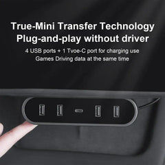 Model 3/Y USB Hub Folding Docking Station Center Console Under Screen for Tesla(2017-2023.9) - Evooor