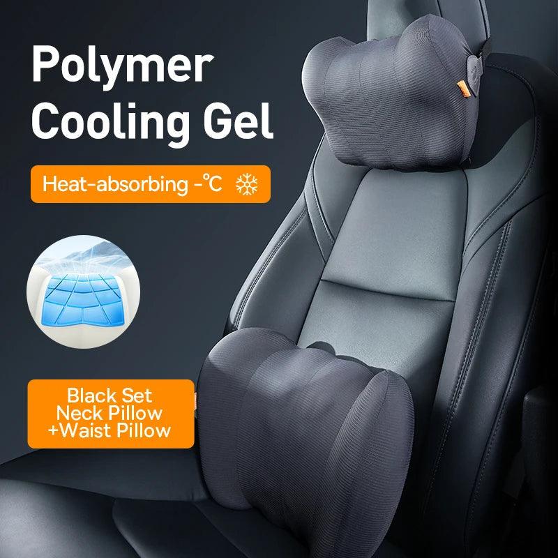 Tesla Model S/X/3/Y 3D Memory Foam Breathable Headrest Waist Pillow Seat Support - Evooor