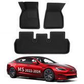 Tesla All Weather XPE Interior Floor Mats Cargo Liners Set for 2022-2024 Model S - Evooor