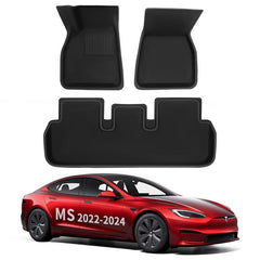 Tesla All Weather XPE Interior Floor Mats Cargo Liners Set for 2022-2024 Model S - Evooor
