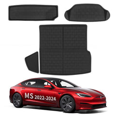 Tesla All Weather XPE Interior Floor Mats Cargo Liners Set for 2022-2024 Model S - Evooor
