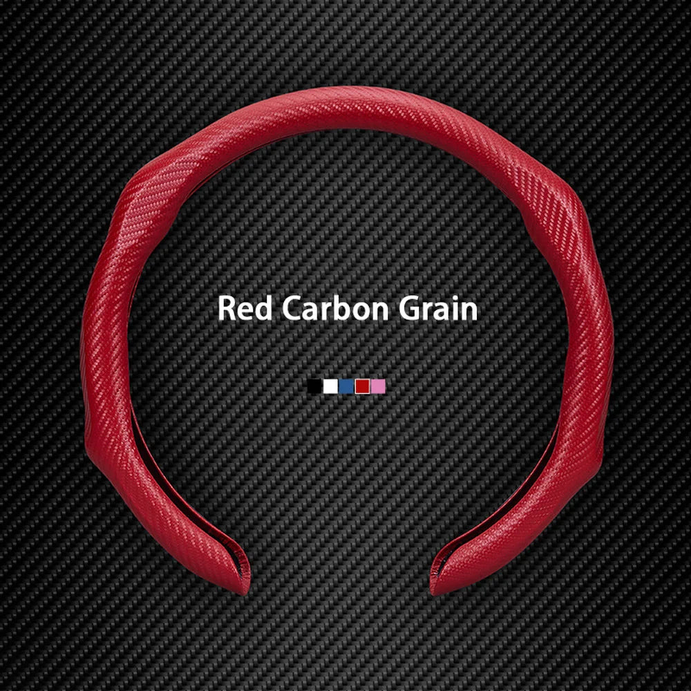 Leather Carbon Fiber Texture Anti-slip Steering Wheel Cover For VW ID.4 2025 - Evooor