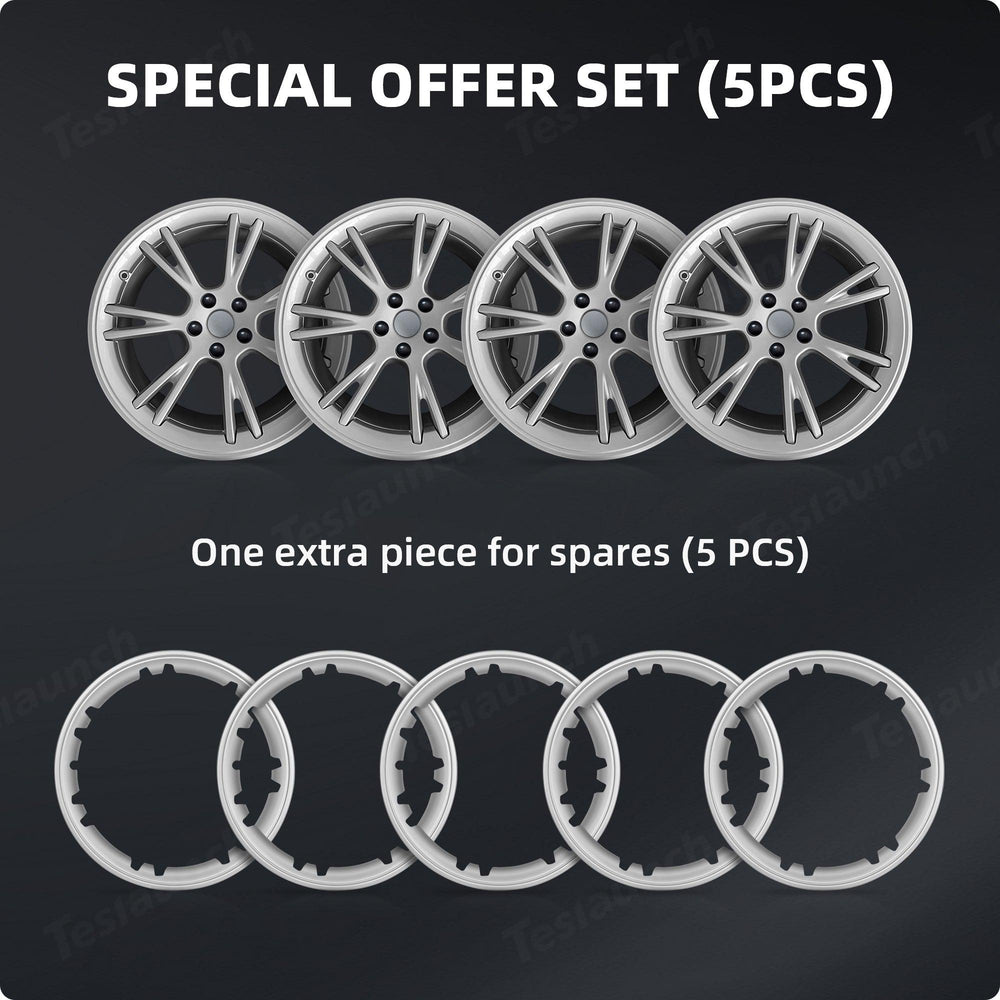 Enhanced Rim Guard for Tesla Model Y 19" Gemini Wheels - Protects Against Damage (Not Compatible with Stock Wheel Covers) - Evooor