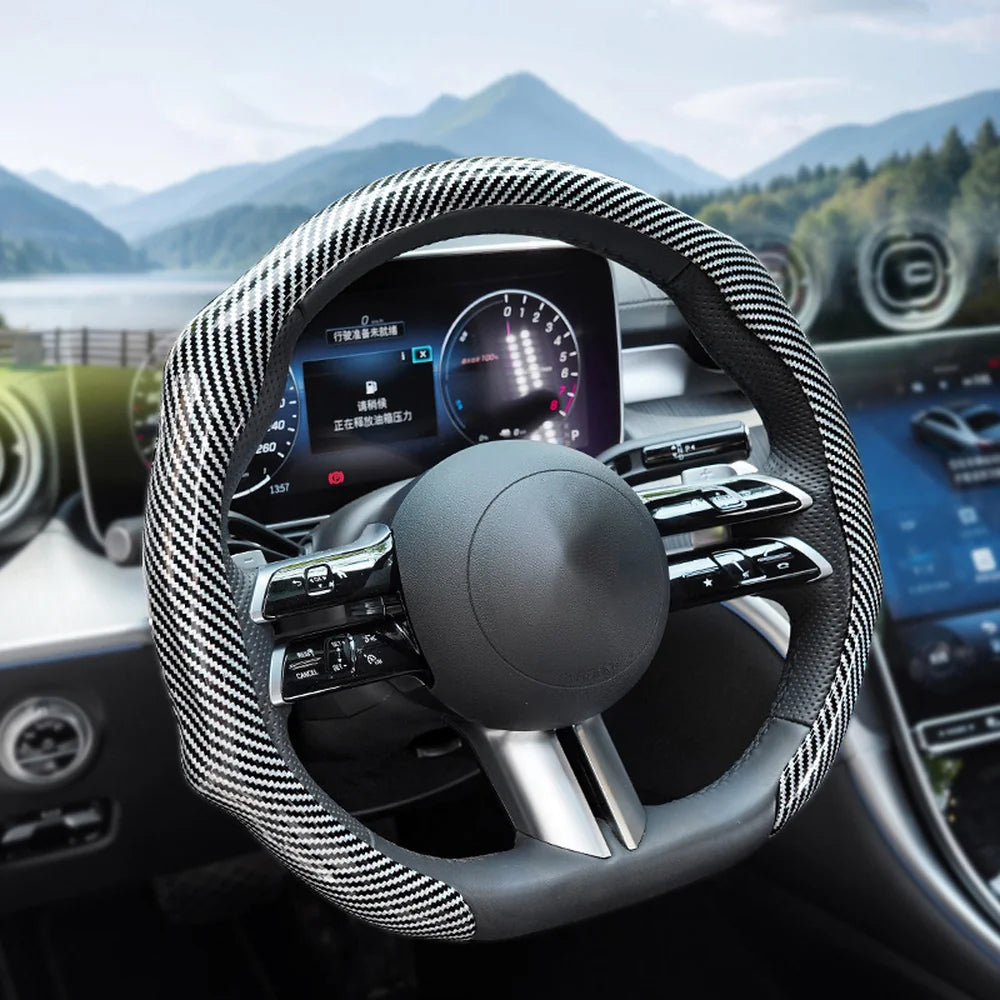 ABS Carbon Fiber Texture Steering Wheel Cover For VW ID.4 2025 - Evooor