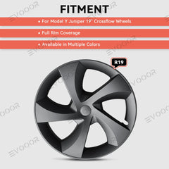 Tesla Model Y Juniper 2025+ 19'' Full-Cover Twist Spoke Wheel Covers Set - Pack of 4