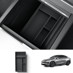 Silicone Center Console & Armrest Lower Storage Tray for Tesla Model Y Juniper 2025+ - Evooor