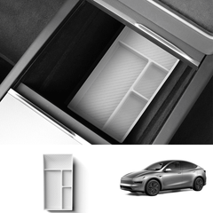 Silicone Center Console & Armrest Lower Storage Tray for Tesla Model Y Juniper 2025+ - Evooor