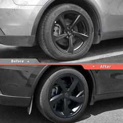 Set aus 4 Edelstahl 19'' Tesla Model Y Juniper 2025+ Radabdeckungen im Speichendesign