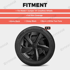 Set aus 4 Edelstahl 19'' Tesla Model Y Juniper 2025+ Radabdeckungen im Speichendesign