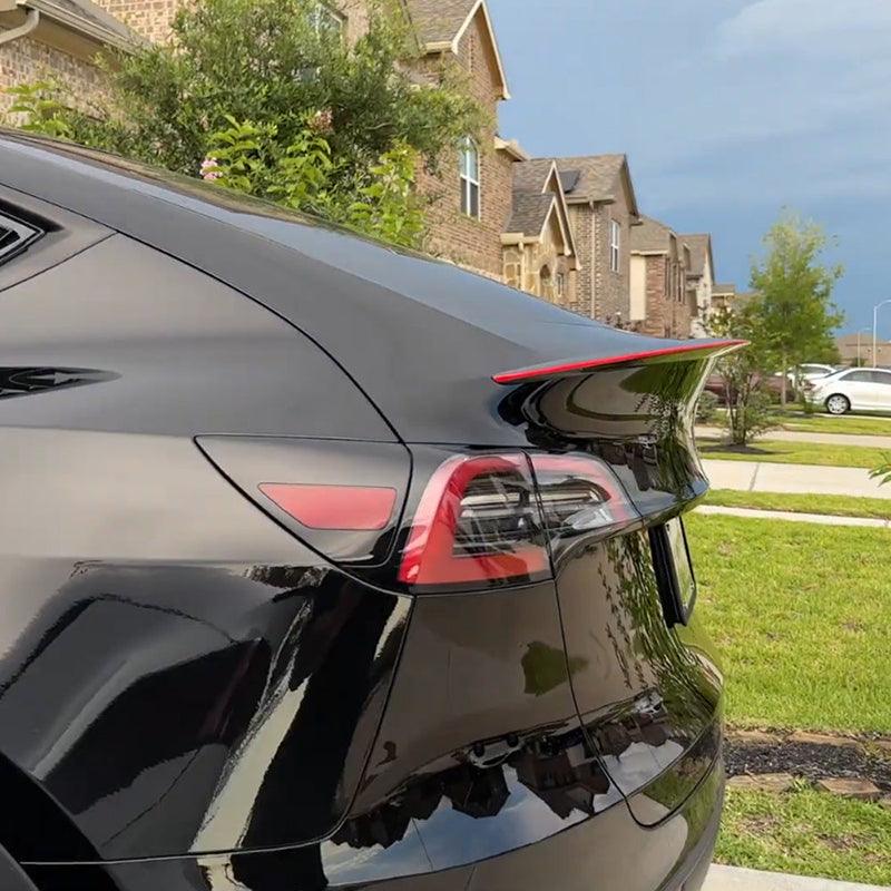 Model Y Real Carbon Fiber Spoiler Wing Red Color for Tesla - Evooor
