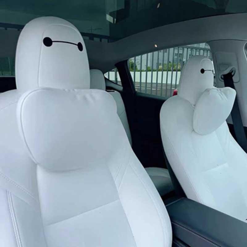 Model 3/Y/S/X Baymax Headrest Stickers Decoration Sticker for Tesla(4 PCS) - Evooor