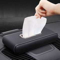 Model S/3/X/Y Leather Napkin Holder Leather Tissue Box for Tesla - Evooor