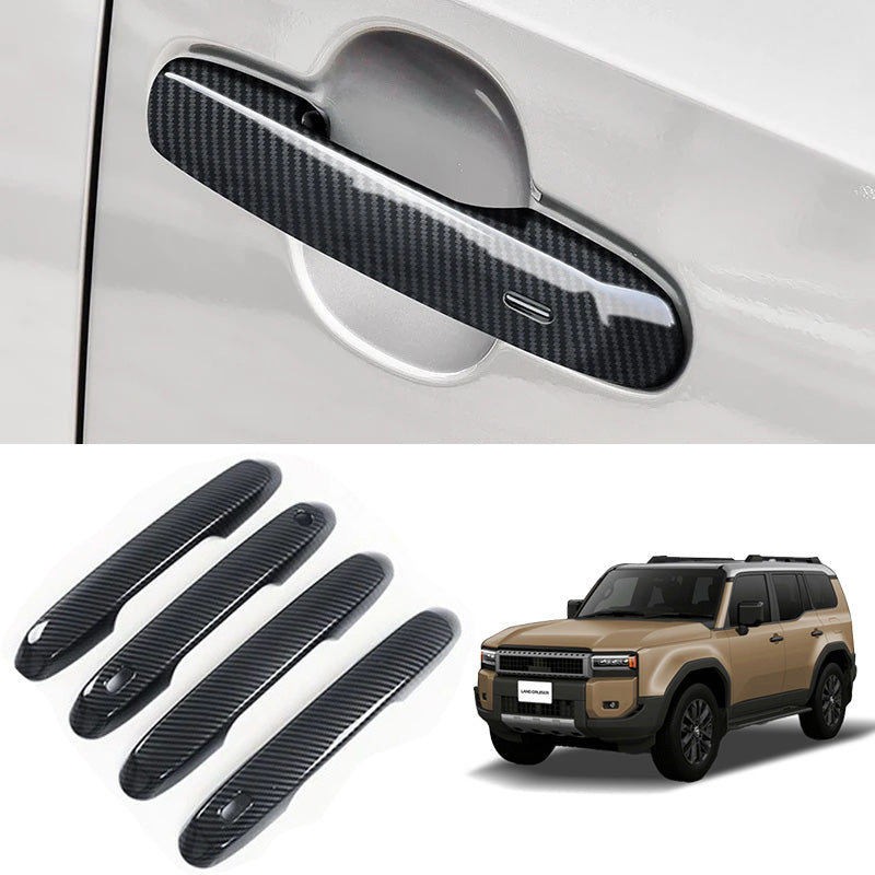 Cubierta de la manija de la puerta Set (patrón de fibra de carbono ABS) para 2024 Toyota Land Cruiser LC250/J250