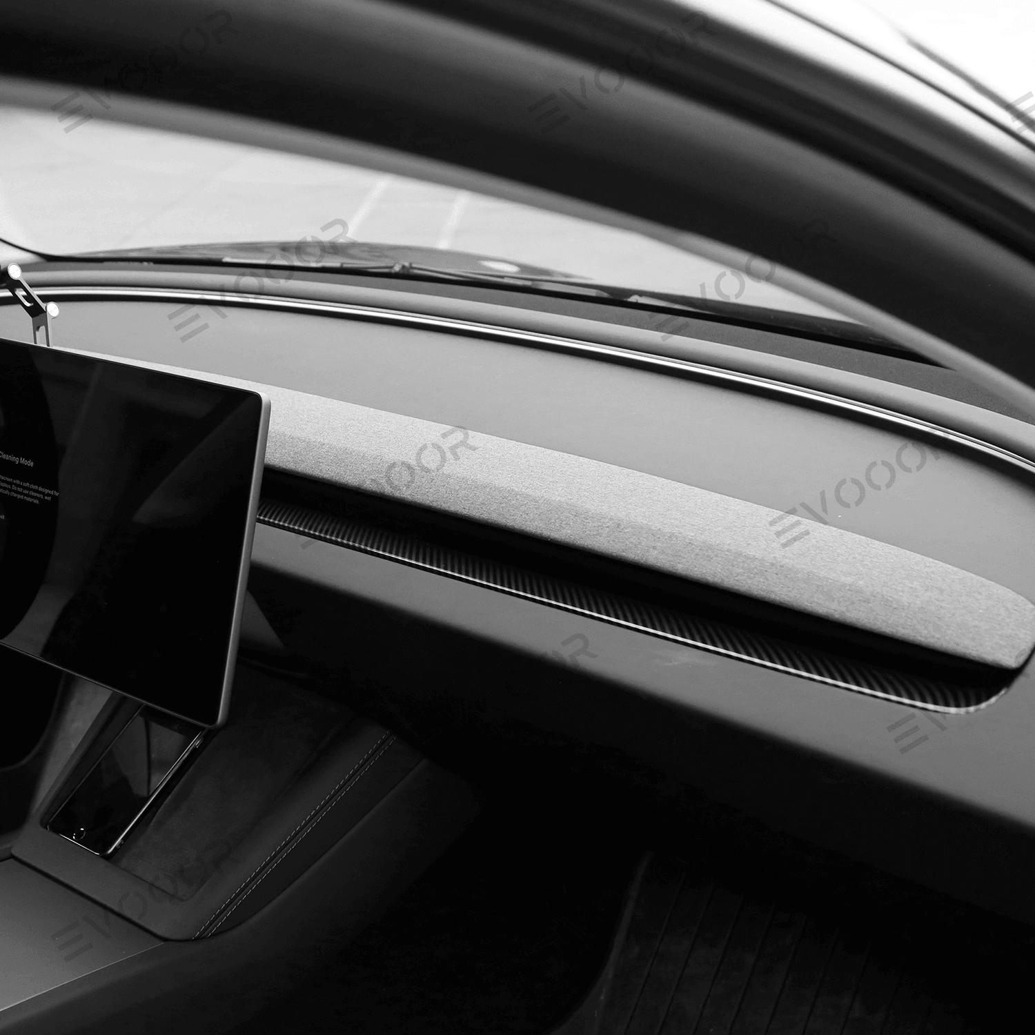 2024 Model 3 Highland Dashboard Cover Segmented Long Decorative Strip (Carbon Fiber Pattern ABS) for Tesla - Evooor