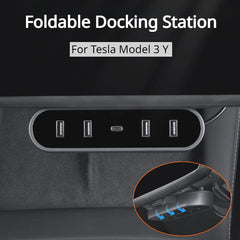 Model3/Y USB Hub pieghevole Docking Station Center Console sotto lo schermo perTesla(2017-2023.9)