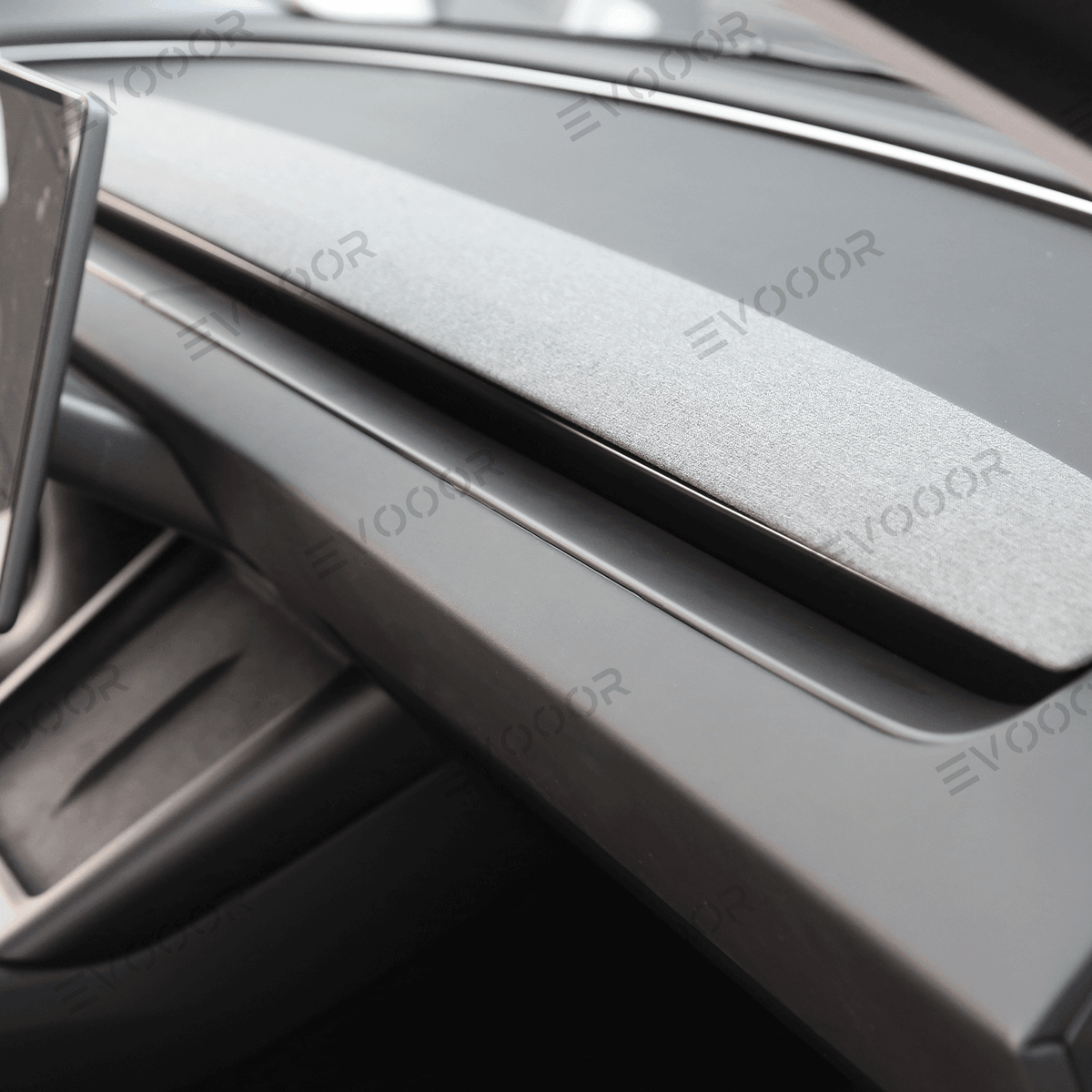 2024 Model 3 Highland Dashboard Cover Segmented Long Decorative Strip (Carbon Fiber Pattern ABS) for Tesla - Evooor