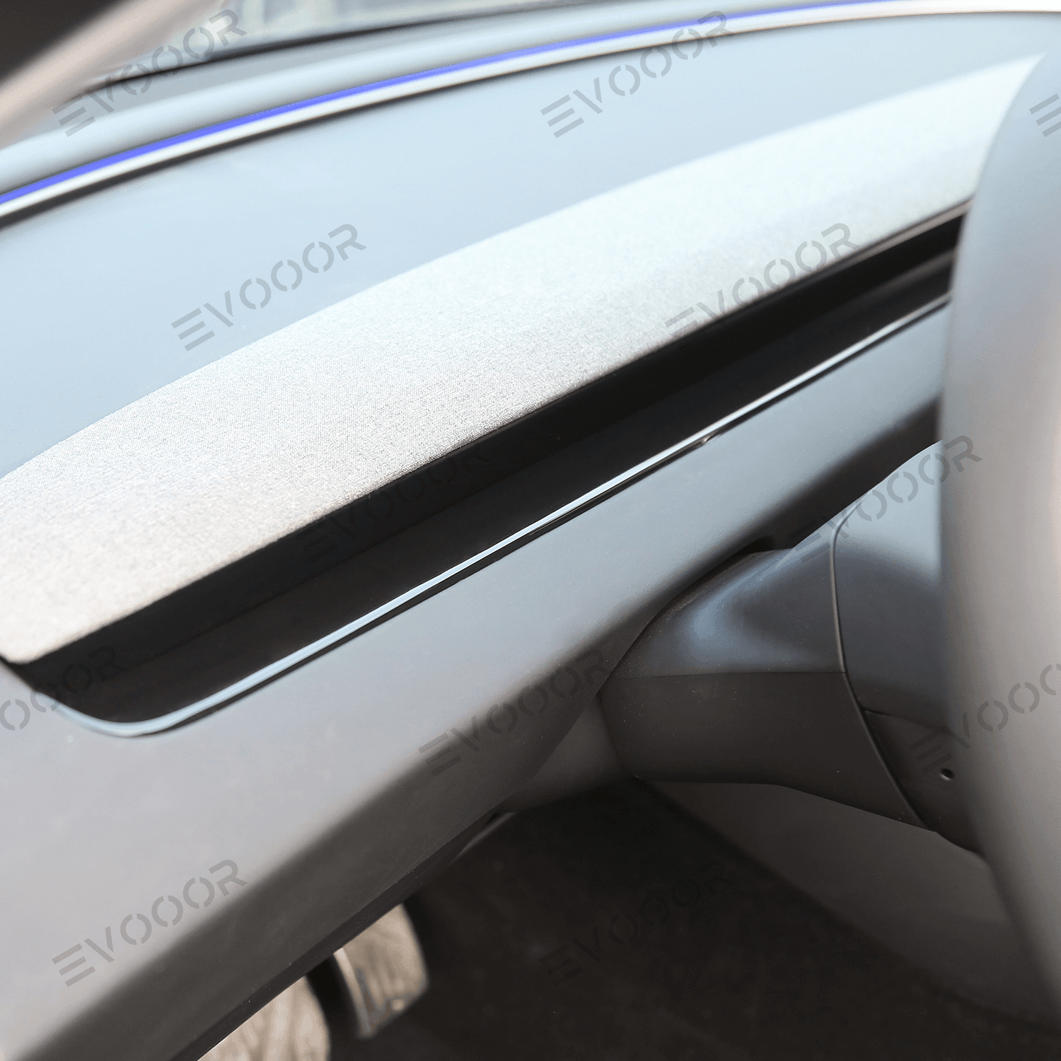2024 Model 3 Highland Dashboard Cover Segmented Long Decorative Strip (Carbon Fiber Pattern ABS) for Tesla - Evooor