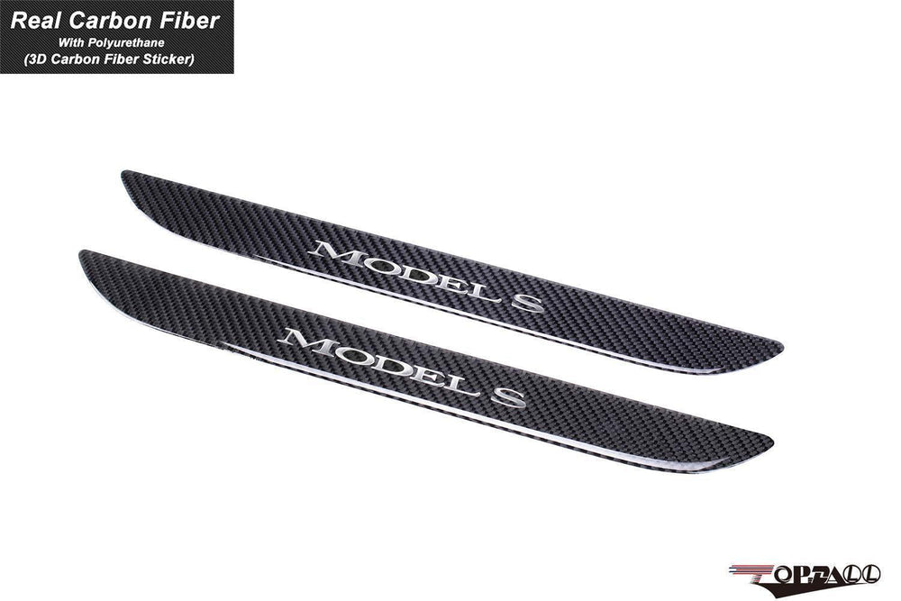 Durable Carbon Fiber Door Sill Guards (2 Pieces) for Tesla Model S - Shield and Protect Your Car's Entryway (2016-2020) - Evooor