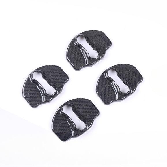 Model 3/Y [Real Carbon Fiber] Tesla Door Latch Lock Cover Protector For Tesla(4pc) (2017-2023) - Evooor