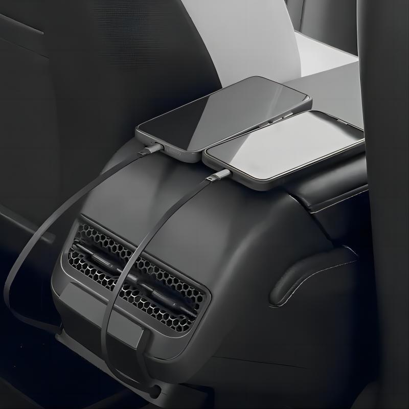 Model 3/Y 2-in-1 USB Hub Rear Air Outlet Protective Cover Expansion Cable for Tesla(2021-2024) Not Fit Model 3 Highland - Evooor