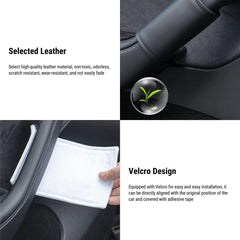 Set of 4 Tesla Model 3/Y Leather Door Handle Guards - Interior Protection Kit
