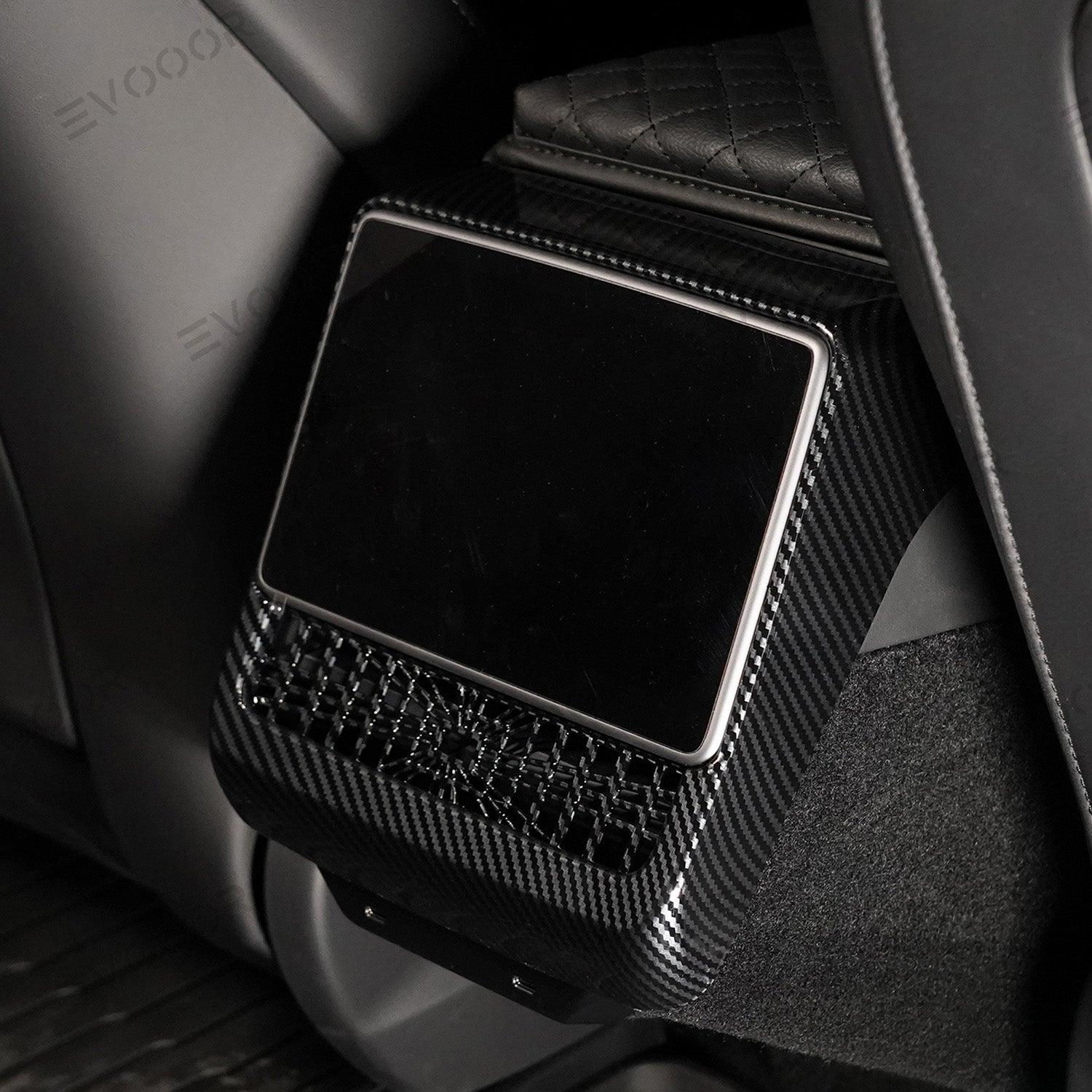 2024 Model 3 Highland Plaid Rear Air Vent Screen Protector Frame (Carbon Fiber Pattern ABS) For Tesla - Evooor