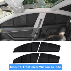 Side Windows Suede Opaque Privacy Sunshades for  Tesla   Model  3/Y(2017-2024)