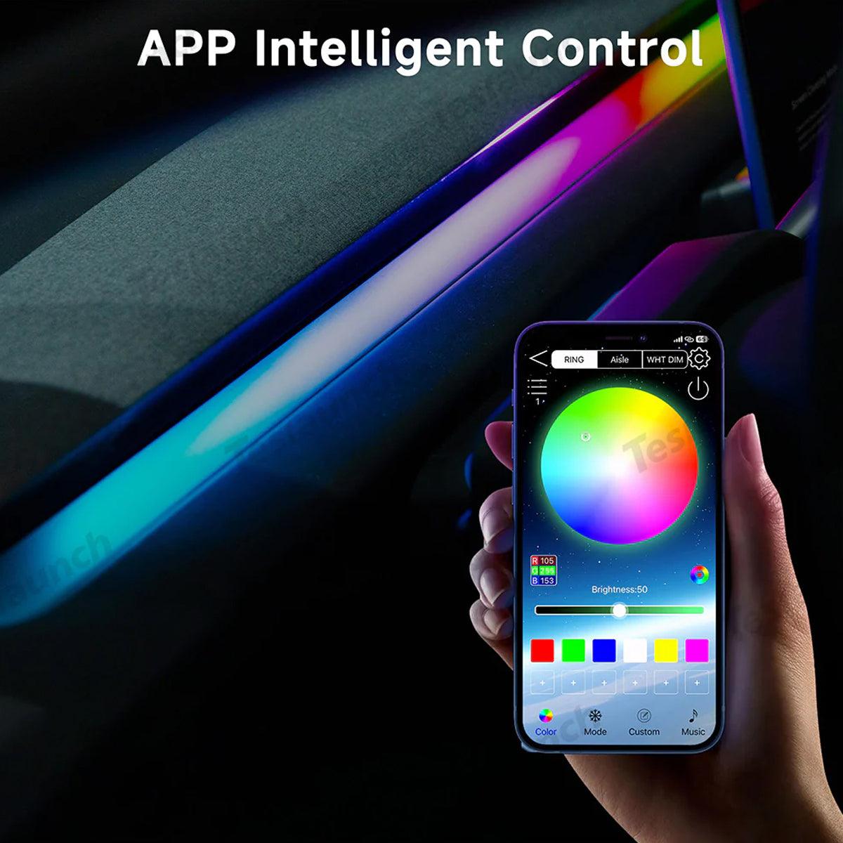 LED Dashboard Ambient Light – Color Changing Interior Upgrade for Tesla Model Y Juniper 2025+ - Evooor