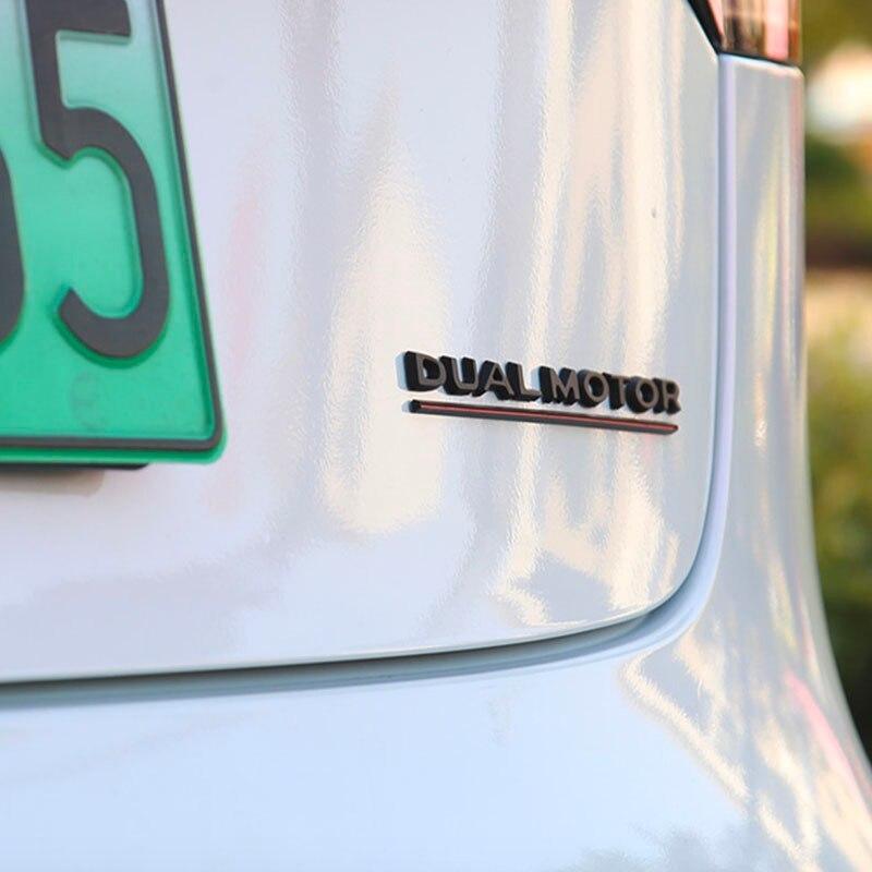 Model 3/Y/X/S Dual Motor' Decal Rear Trunk Wrap Emblem For Tesla(2012-2023) - Evooor