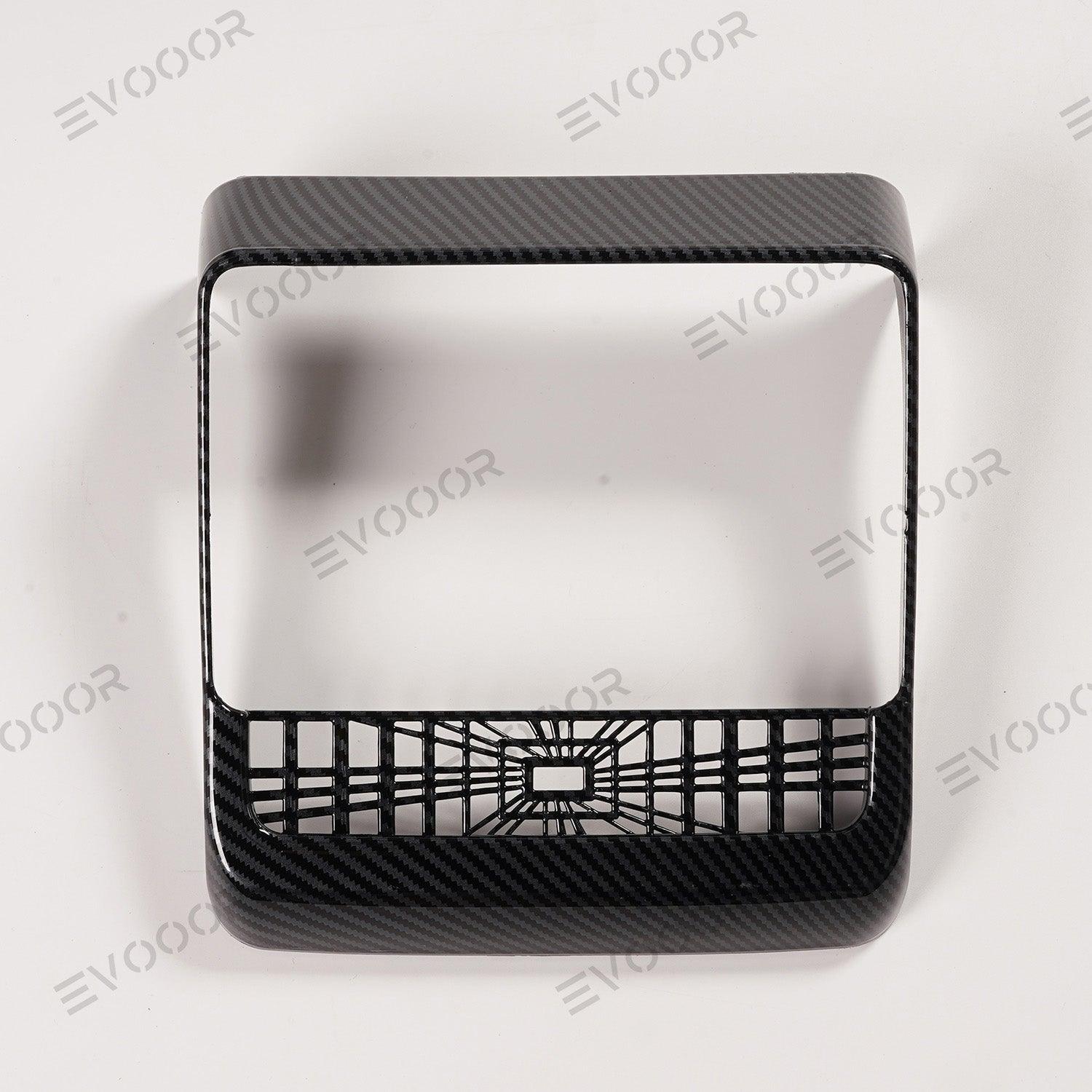 2024 Model 3 Highland Plaid Rear Air Vent Screen Protector Frame (Carbon Fiber Pattern ABS) For Tesla - Evooor