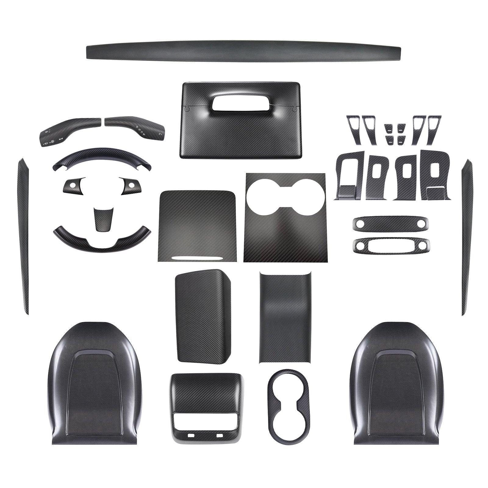 Premium Carbon Fiber Interior Trim Kit for Tesla Model 3 and Model Y - Upgrade Your Interior with High-Quality Wraps - Evooor