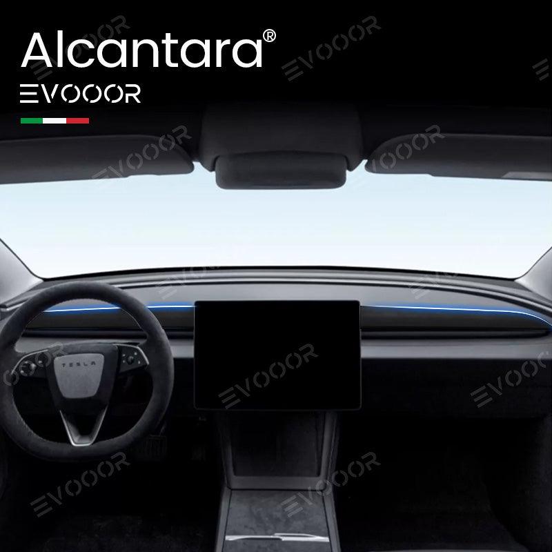 2024 Model 3 Highland Alcantara Dashboard Fabric Decorative Sticker Cover For Tesla - Evooor