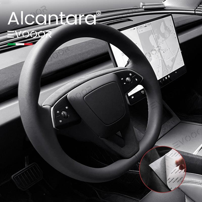 Tesla Alcantara Steering Wheel U-shaped Cover Sticker For 2024 Model 3 Highland - Evooor