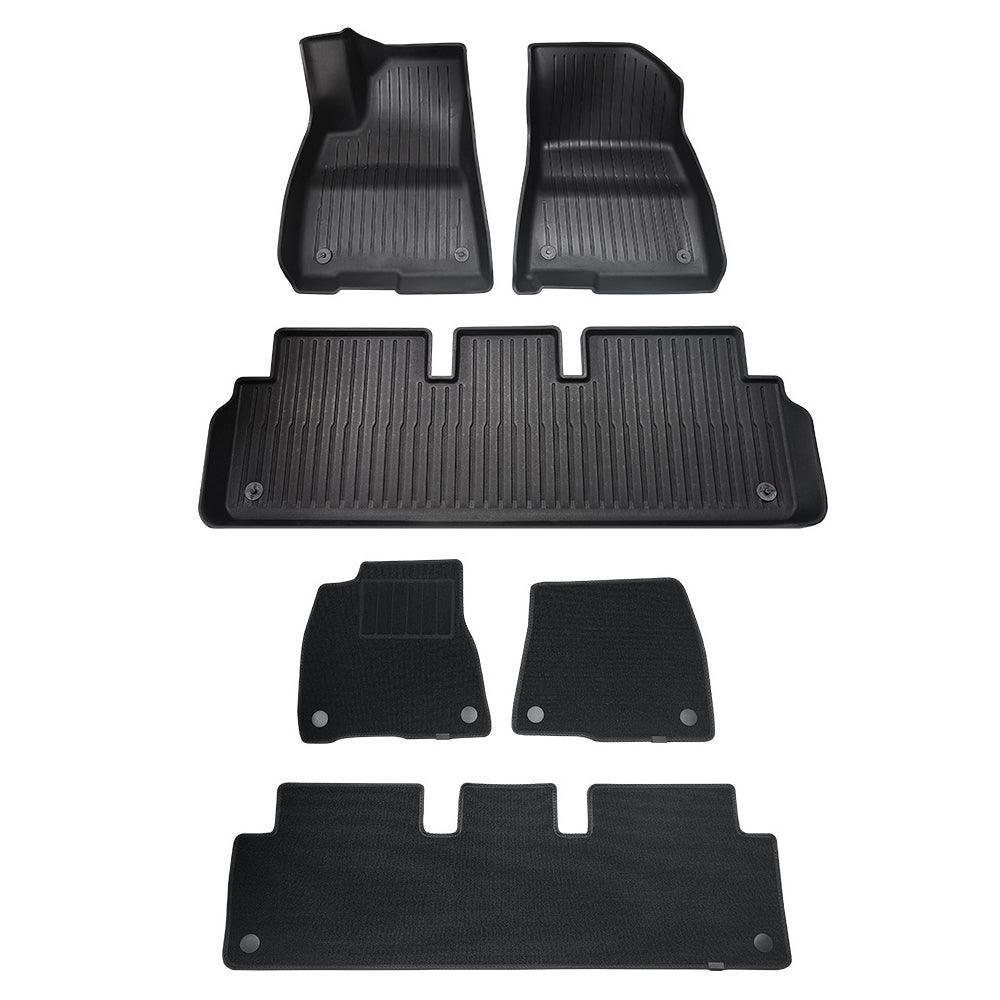 Tesla Model 3 Floor Mats All Weather Double Layer Flocking TPE (2021-2023) - Evooor