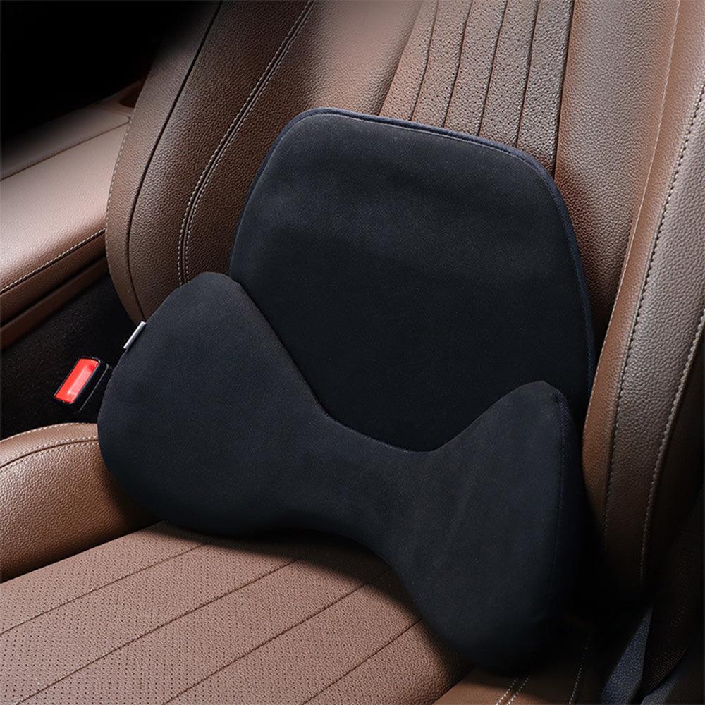 Luxury Alcantara Lumbar Support Cushion for Car Seats - Ergonomic Design for All-Season Comfort - Evooor