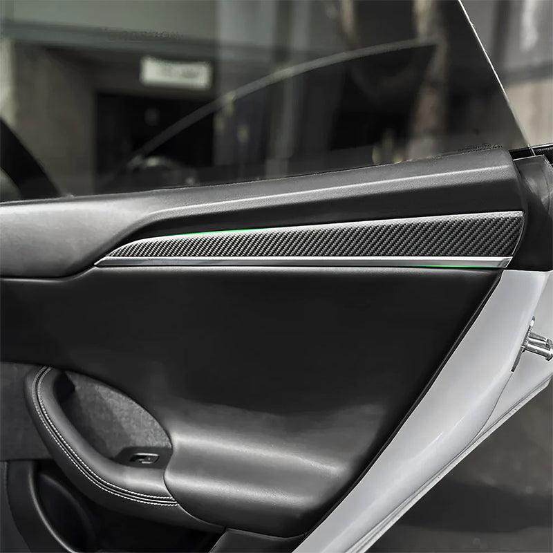 [Real Carbon Fiber] Door Trim Cover For Tesla Model X 2021+ - Evooor