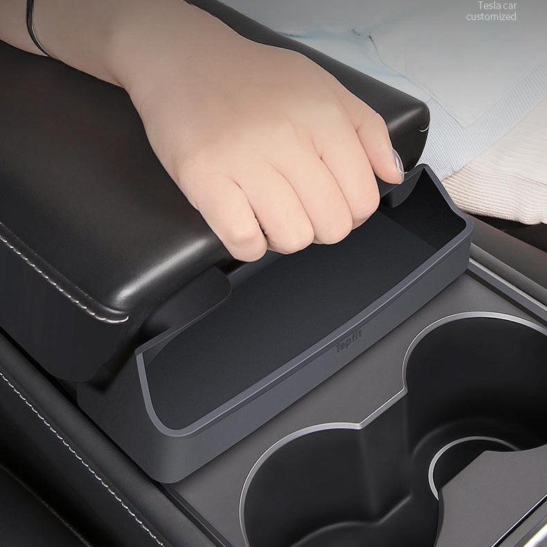 Model 3/Y Center Console Armrest Glasses Box for Tesla(2021-2023) - Evooor