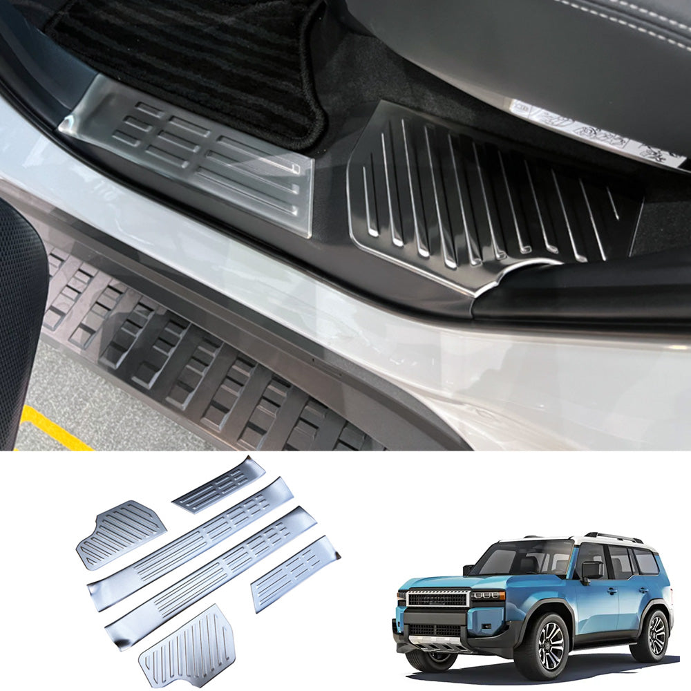 Inner Door Sill Scuff Plate Protectors Set for 2024 Toyota Land Cruiser LC250/J250 (6PCS)