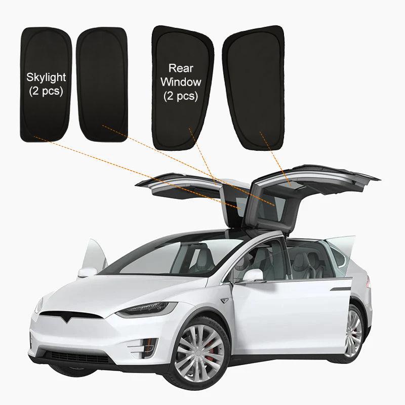 Tesla Model X(2015-2024) Privacy And Thermal Insulated Sunshades Curtains Opaque Sun Visor for Camping and Daily Use - Evooor