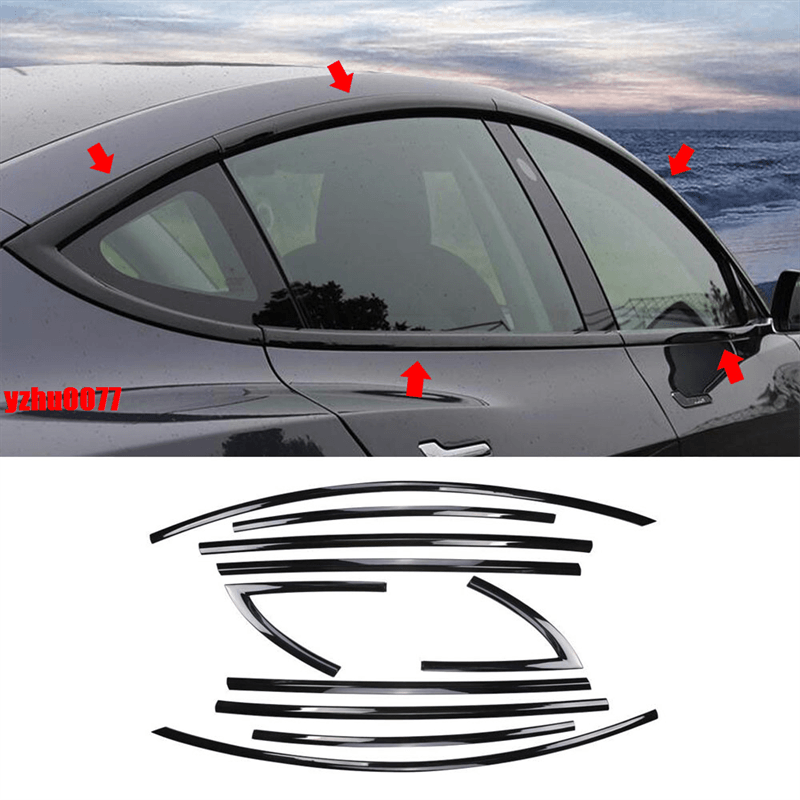 Model 3/Y Complete Chrome Delete Kit (10 Pcs) For Tesla(2017-2023) - Evooor