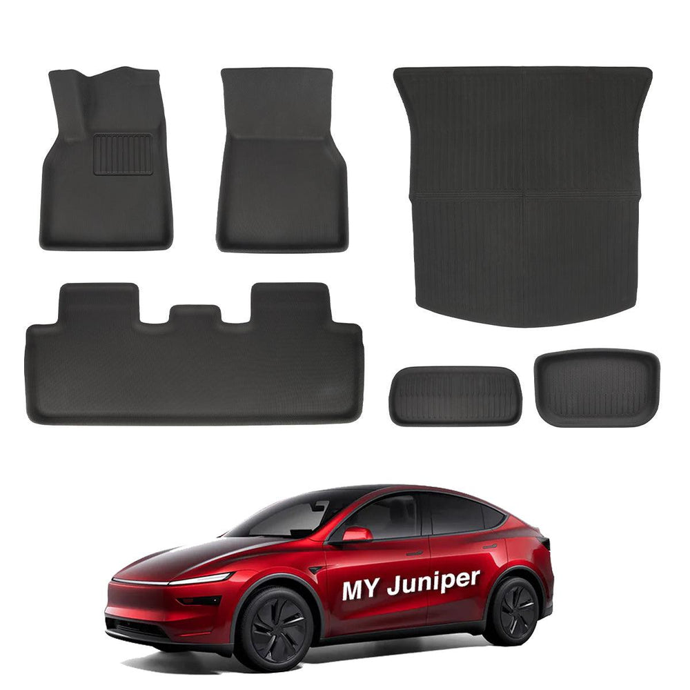 All Weather XPE Interior Floor Mats Cargo Liners Set for Tesla 2025+ Model Y Juniper - Evooor