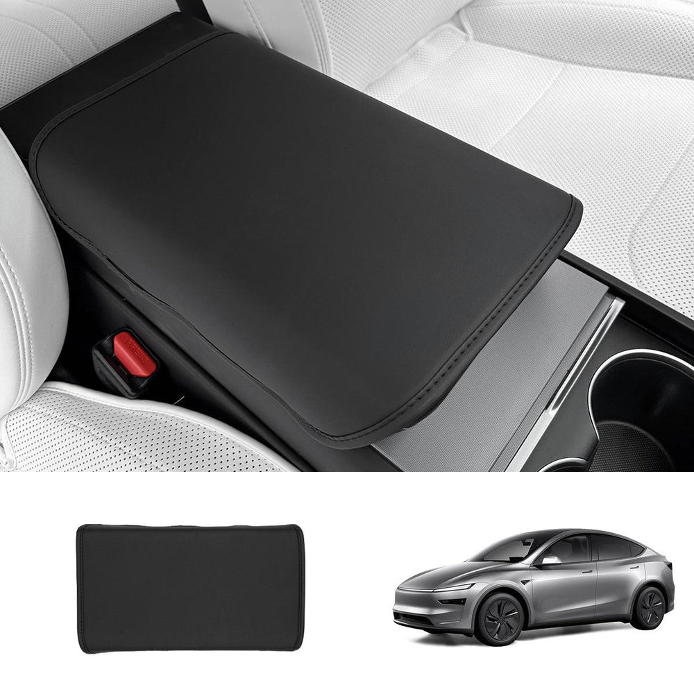 Nappa Leather Center Console Armrest Cover – Stylish Protection for Tesla Model Y Juniper 2025+ - Evooor